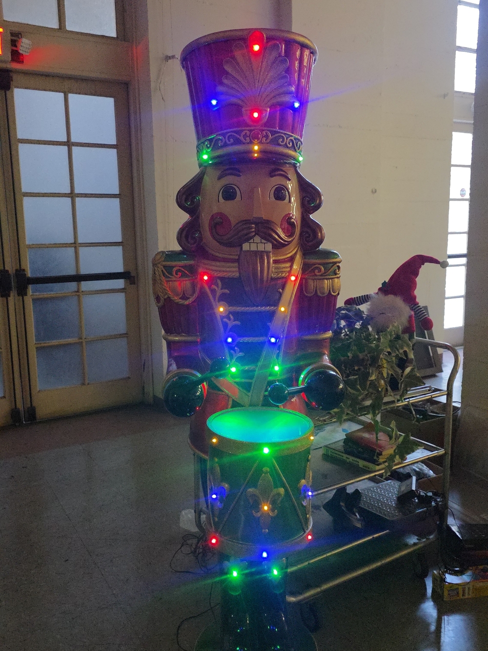 Festive Light-Up Nutcracker Drummer Holiday Decoration - Red & Gold